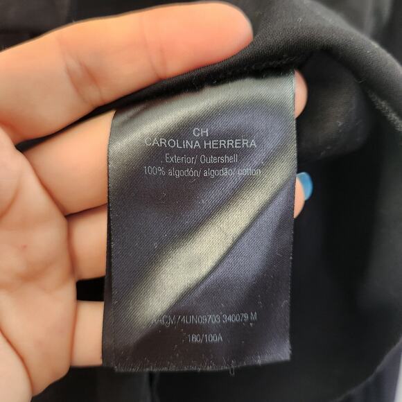 Carolina Herrera CH Back Tie Mock Neck Top M Quiet Luxury Office Designer Chic - Picture 6 of 8